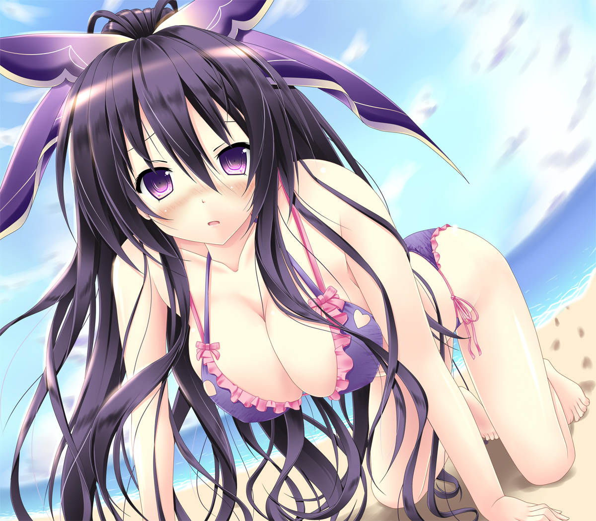 [TSDM]donmai 1492887 1girl akairo_no_mako all_fours beach bikini black_hair brea.jpg