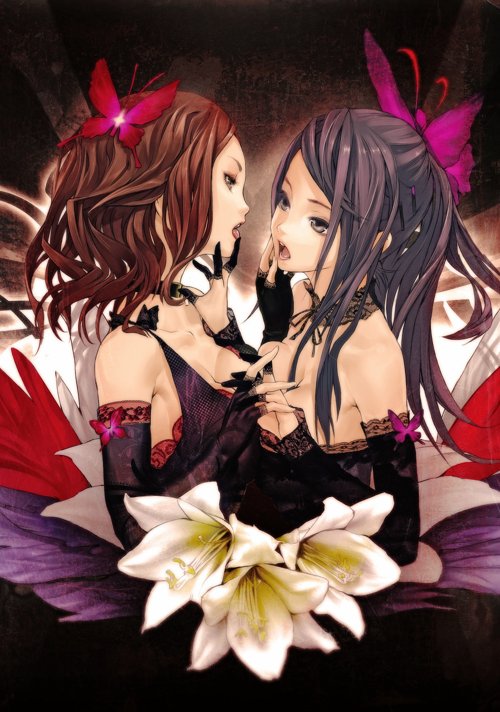 yande 110304 cleavage magnet_(vocaloid) redjuice symmetrical_docking vocaloid yuri.jpg